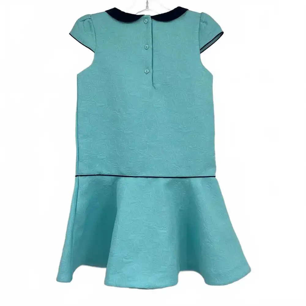 Janie and Jack Blue Rose Print Collared Dress | Girls’ 7 Regular